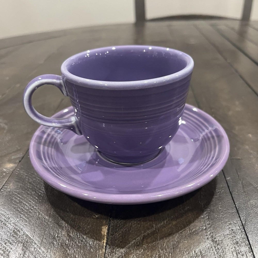 Fiestaware Lilac Cup Saucer Retired Rare 1993 Purple Homer Laughlin Vintage